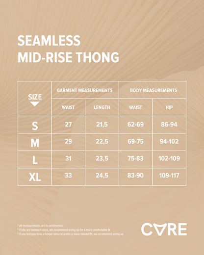 SEAMLESS MID-RISE THONG BLACK